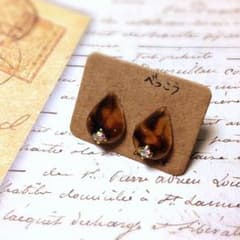 no.36 べっ甲 ピアス しずく 型 ダイヤのサムネイル