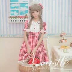 専用出品 V.castle 赤いギンガムワンピースセット ゆめかわいいのサムネイル