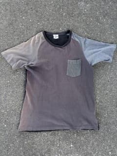 Needles 襤褸 ポケット付きブラックグレーTシャツ　フェード Mサイズのサムネイル