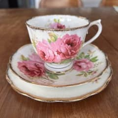 トリオ】ロイヤルアルバート アメリカンビューティー ピンクローズ薔薇