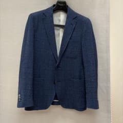 【値下】エルメネジルド・ゼニア　ネイビー シアサッカー・ジャケット 値下】エルメネジルド・ゼニア ネイビー シアサッカー・ジャケット