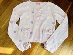 Angelic Pretty 長袖 リボン ドット カーディガン ピンクのサムネイル