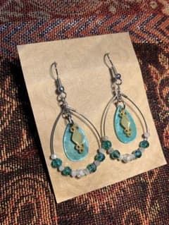 【ピアス】ハンドメイド　ターコイズブルーのサムネイル