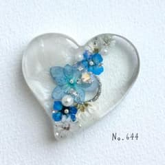No.644 ドライフラワー ハート レジンヘアゴム - メルカリ