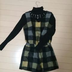 MIIA大柄チェックロンパース＋SPIRALGIRLビジュータートルセットのサムネイル