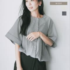 新品タグ付き】SHIORI×MERI ドビーチェックシャツ ギンガムブラック