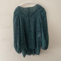 花柄シフォン七分袖ブラウスのサムネイル