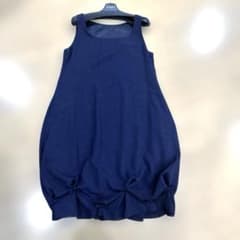 フォクシーNY 40 ネイビーワンピース リネンライク - メルカリ