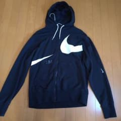 NIKE ジップアップパーカー ビッグスウッシュ ブラックのサムネイル