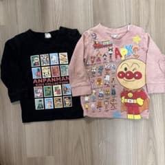 APKC90cm長袖Tシャツ 2枚セットアンパンマンキッズコレクションまとめ売りのサムネイル