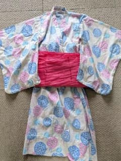 セパレート浴衣ドレス ピンク ブルー 花柄　130のサムネイル