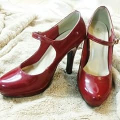 エナメルパンプス赤のサムネイル
