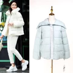 新品】エムズグレイシー 2024年 フード ショートダウン サックスブルー