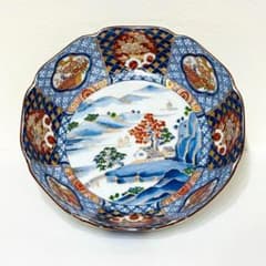 ⭐️ 美濃焼 庫山窯 金彩染錦 梅牡丹山水文 大鉢 美品 ⭐️ - メルカリ