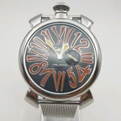 極美品　電池交換済　保箱説付　ガガミラノ　マヌアーレ46 シルバーマルチカラー 美品】稼働品 GagaMilano マヌアーレ46 シルバー 電池式 メンズ - メルカリ