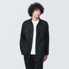 新品未使用タグ付　ヘンプ混シャツジャケット　無印　黒　M 無印 紳士 ヘンプ混シャツジャケット L 黒 - メルカリ
