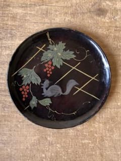 葡萄栗鼠　浄法寺塗　会津塗　木皿　銘々皿　古民藝 葡萄栗鼠 浄法寺塗 会津塗 木皿 銘々皿 古民藝 - メルカリ