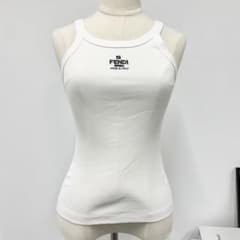 フェンディ ロゴ コットン タンクトップ ノースリーブ トップス