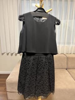 【値下げ】Kaene 黒ドレス/レーススカートのノースリーブのサムネイル