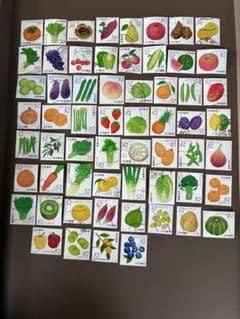 使用済み切手野菜とくだものシリーズ全集60枚のサムネイル