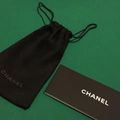 新品 CHANELサングラス メガネ 入れ ケース 巾着袋 ブラック 黒 麻 布のサムネイル