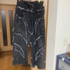 ARGUECULTURE フリンジワイドデニムパンツ - メルカリ