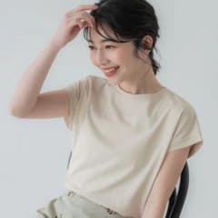 COTTON from the U.S.フレンチスリーブTシャツ　ライトベージュのサムネイル