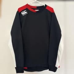 canterbury ウォームアップウェア 黒/赤　150せんち Canterbury ラグビー ウォームアップ プルオーバーブラック レッド