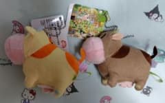 牧場物語 ボールチェーン付き ウシさんぬいぐるみ　マスコット　2点