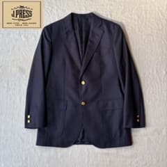 J.PRESS DORMEUIL社生地 金ボタン テーラードジャケット 紺ブレ - メルカリ