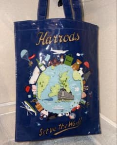 【Harrods】エコバッグ ネイビー 地球デザインのサムネイル