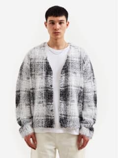 stussy Hairy Plaid Cardigan 22fw モヘア - メルカリ