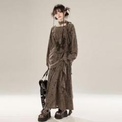 再構築　ロングスカート グランジ アングラカルチャー フェイクレザー y2k 再構築 ロングスカート グランジ アングラカルチャー フェイク