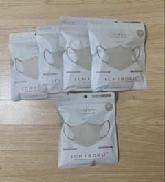 ICHIBOKU 3Dバイカラーマスク グレージュ 10枚入 5袋セットのサムネイル