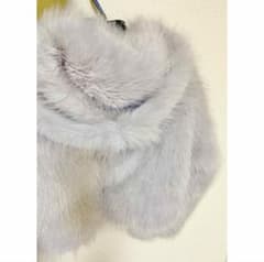 極美品　エイミーイストワール　ライトグレー フード付きエコファーコート 極美品 エイミーイストワール ライトグレー フード付きエコファー