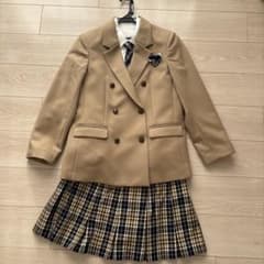 卒服 小学女児 フォーマルスーツ ベージュ チェック柄のサムネイル