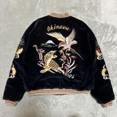 TAILOR TOYO テーラー東洋 スカジャン 別珍 鷹×虎 USMC 龍　L TAILOR TOYO テーラー東洋 スカジャン 別珍 鷹×虎 USMC 黒