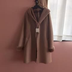 フード付きフェイクムートンコート ベージュ Mのサムネイル