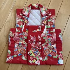 七五三 被布 赤色 花柄 華やか　３歳のサムネイル