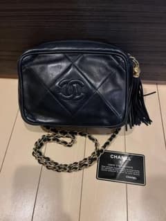 ネイビー CHANEL ヴィンテージ ショルダー フリンジ - メルカリ