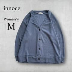 innoce ワッフルニット カーディガン ブルー Mサイズ 美品のサムネイル