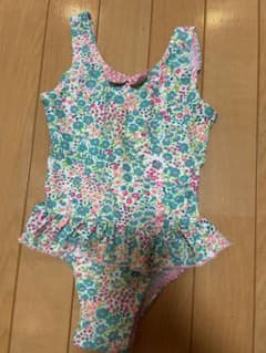 キッズ ワンピース水着 花柄 フリル付きのサムネイル