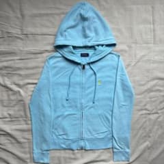 【現行】Ralph Lauren ジップパーカー ライトブルー ジップアップ