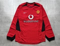 美品 02-04 マンチェスターユナイテッド ナイキ 長袖ユニフォーム 正規