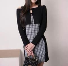 ツイードオフショルアンサンブルニットワンピース LIP SERVICE - メルカリ