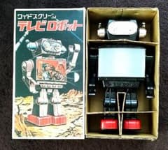 昭和　激レア　ブリキ　ロボット　ワイドスクリーンテレビロボット 昭和 激レア ブリキ ロボット ワイドスクリーンテレビロボット - メルカリ