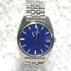 シチズン AT/自動巻 4-650344 青文字盤 21石 デイデイト シチズン ホーマー デイト 21石 4-180402K ブルー文字盤正常稼働品