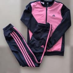 adidas キッズ ジャージ 上下セット ピンク ネイビー