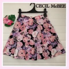 23セシルマクビー【CECIL McBEE】花柄フレアスカート ピンクのサムネイル