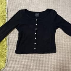 GAP リブカーディガン ブラック 長袖のサムネイル